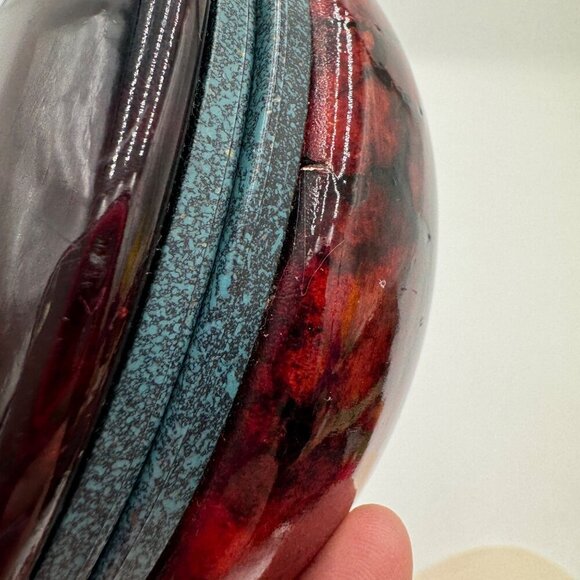 Italian Round Albaster Hinged Trinket Box - Picture 8 of 10